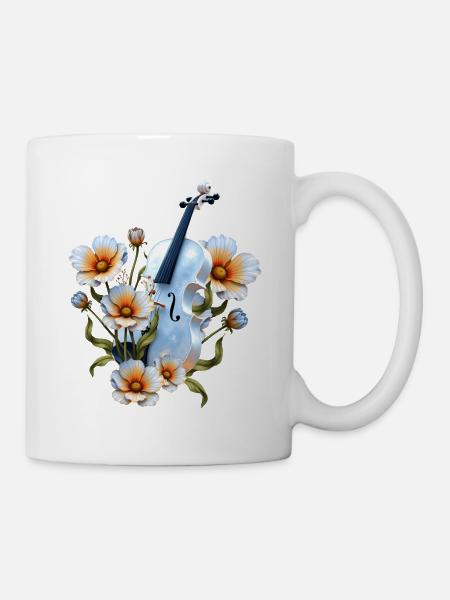 Viola Blau Blumen - Tasse - Weiß