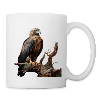 Imperial eagle on mossy branch - Mug - white - Right