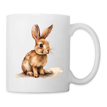 Lapin aquarelle à la lumière printanière - Mug blanc - blanc - Droite