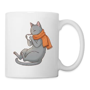 Chat de café - Mug blanc - blanc - Droite