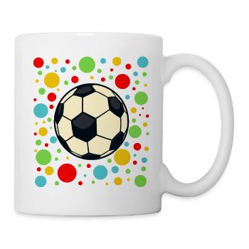 Spotty Vivid Confetti Soccer Ball - Mug - white - Right