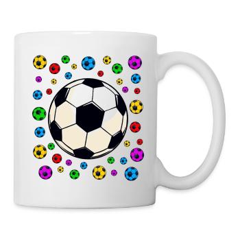spotty Kaleidoscopic Soccer Burst - Mug - white - Right