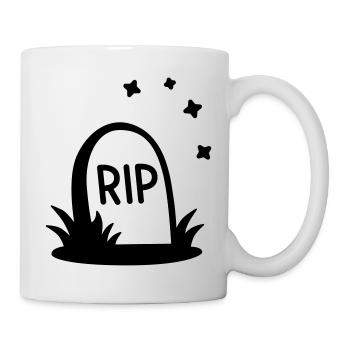 RIP Halloween Grabstein Silhouette - Tasse - Weiß - Rechts
