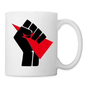 Faust mit rotem Keil - Tasse - Weiß - Rechts