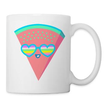 Lunettes de soleil Cool Melon Heart 80s et 90 Rétro - Mug blanc - blanc - Droite