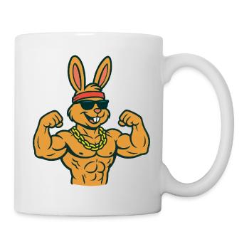 Lapin musculaire avec lunettes de soleil - Mug blanc - blanc - Droite