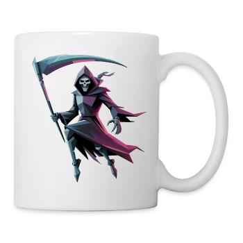 Death Reaper - Cooles Low-Poly-Logo - Tasse - Weiß - Rechts
