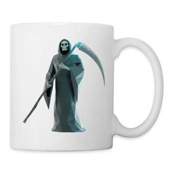 Death Reaper - Cooles Low-Poly-Logo - Tasse - Weiß - Rechts