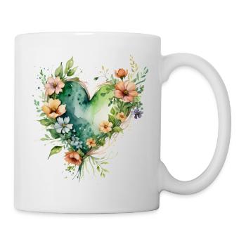Watercolor Floral Heart - Mug - white - Right