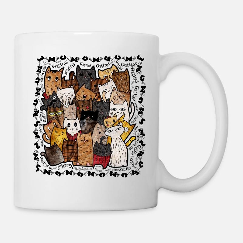 Katzen V1COLOR - Tasse - Weiß