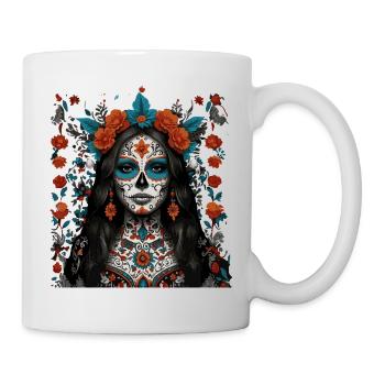 Sugar Skull Floral Queen - Mug - white - Right