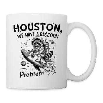 Houston We Have A Raccoon Problem Space Rocket - Mug - white - Right