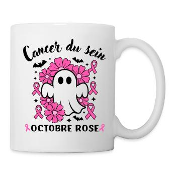 Ruban de sensibilisation au cancer du sein Hallowe - Mug blanc - blanc - Droite