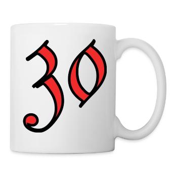 30. 30 YEARS. 30th ANNIVERSARY. 30 YEARS ANNIVERSARY. - Mug - white - Right
