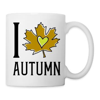 Cœur dans la feuille d’automne - Mug blanc - blanc - Droite