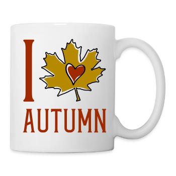 Autumn Leaf Heart Motif - Mug - white - Right