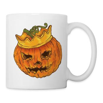 Kürbis - Helloween Kürbiskönig - Tasse - Weiß - Rechts