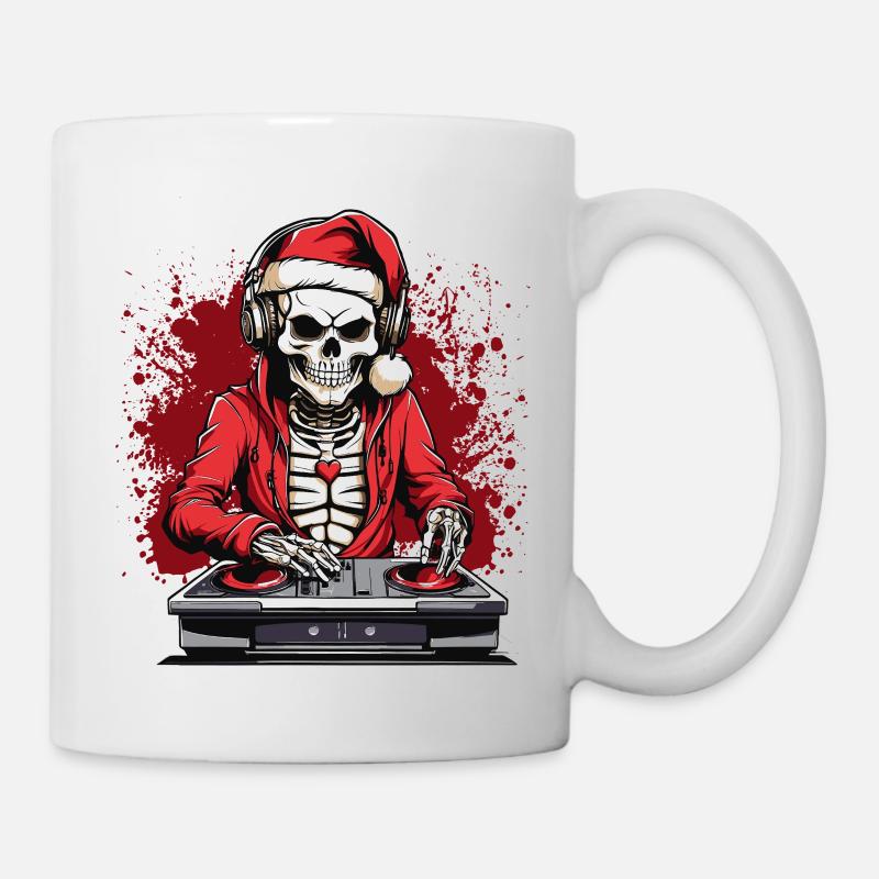 X-mas Skull Dj - Mug - white
