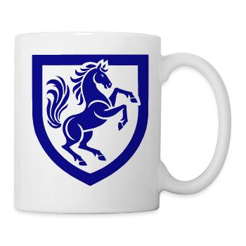 Silhouette de signe de cheval bleu - Mug blanc - blanc - Droite