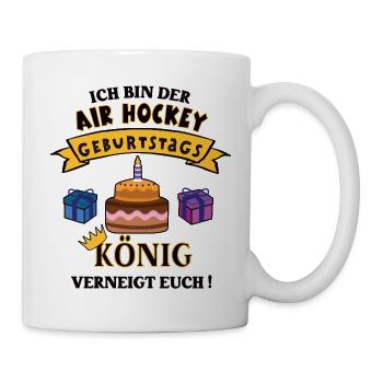 Air Hockey King Birthday Player Coach Geb - Mug - white - Right