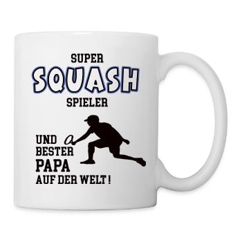 Squash Spieler Squasher Papa Vater Mann - Tasse - Weiß - Rechts