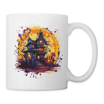 Spukhaus im Halloweenmond - Tasse - Weiß - Rechts