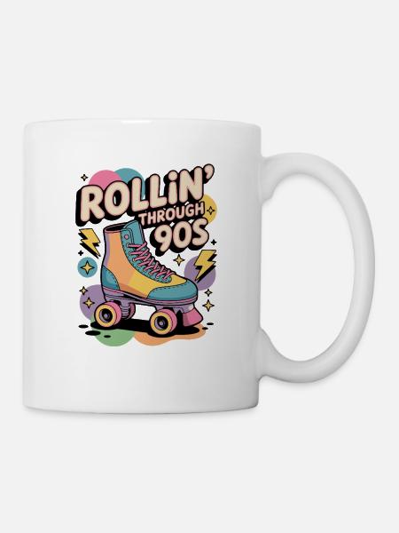 Rétro des années 90 – Rouler à travers les années 90 - Mug blanc - blanc