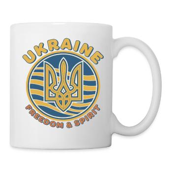 Ukraine Freiheit Geist Emblem - Tasse - Weiß - Rechts