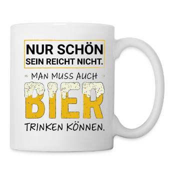 Lustiger Spruch Bier, Biertrinker & Partygänger - Tasse - Weiß - Rechts