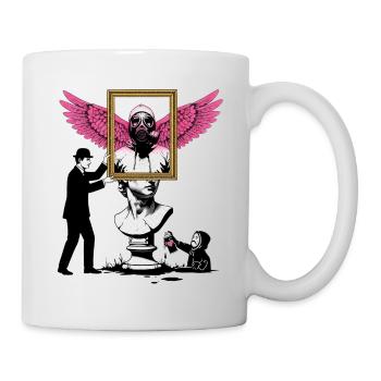 Masque et fragment ailés - Mug blanc - blanc - Droite