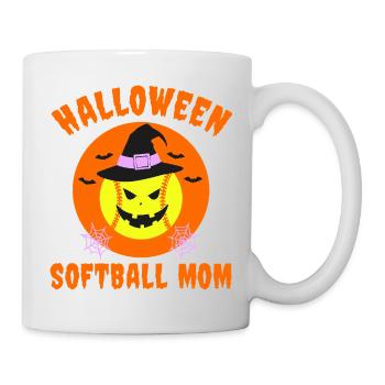 Conception de maman de softball d’Halloween - Mug blanc - blanc - Droite