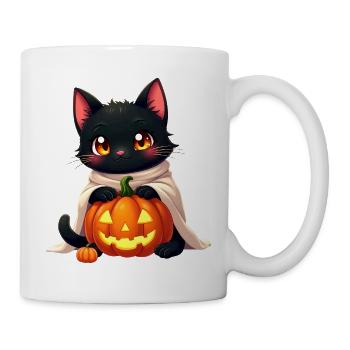 Halloween Cat with Halloween Pumpkin - Mug - white - Right