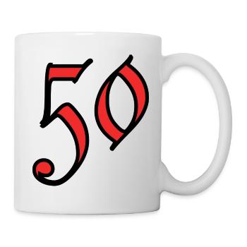 50. 50 JAHRE. 50-JÄHRIGES JUBILÄUM. 50-JÄHRIGES JUBILÄUM. - Tasse - Weiß - Rechts