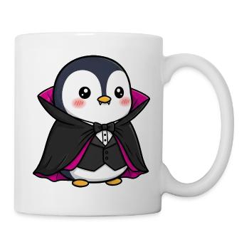 Cute Halloween Penguin Vampire Cartoon October - Mug - white - Right