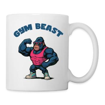Gorilla Muskeln Cartoon - Tasse - Weiß - Rechts