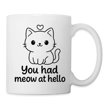 Tu avais miaulé au bonjour - Mug blanc - blanc - Droite