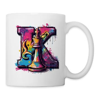 König im Graffiti Kunstwerk Schach - Tasse - Weiß - Rechts