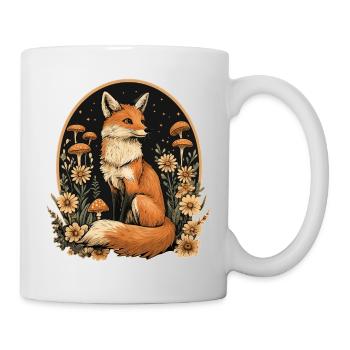 Fuchs Wald Pilze - Tasse - Weiß - Rechts