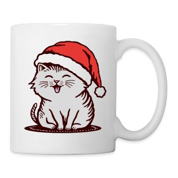 Cat in a Santa hat - Mug - white - Right