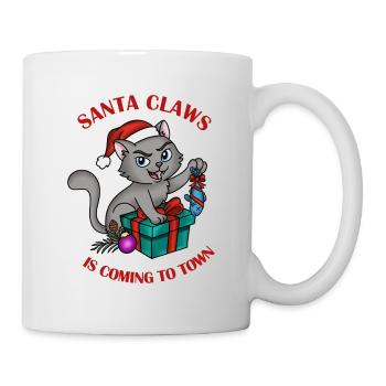 SantaClaws Geschenkepfote - Tasse - Weiß - Rechts