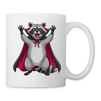 Cute Halloween Vampire Raccoon Cartoon Monster - Mug - white - Right