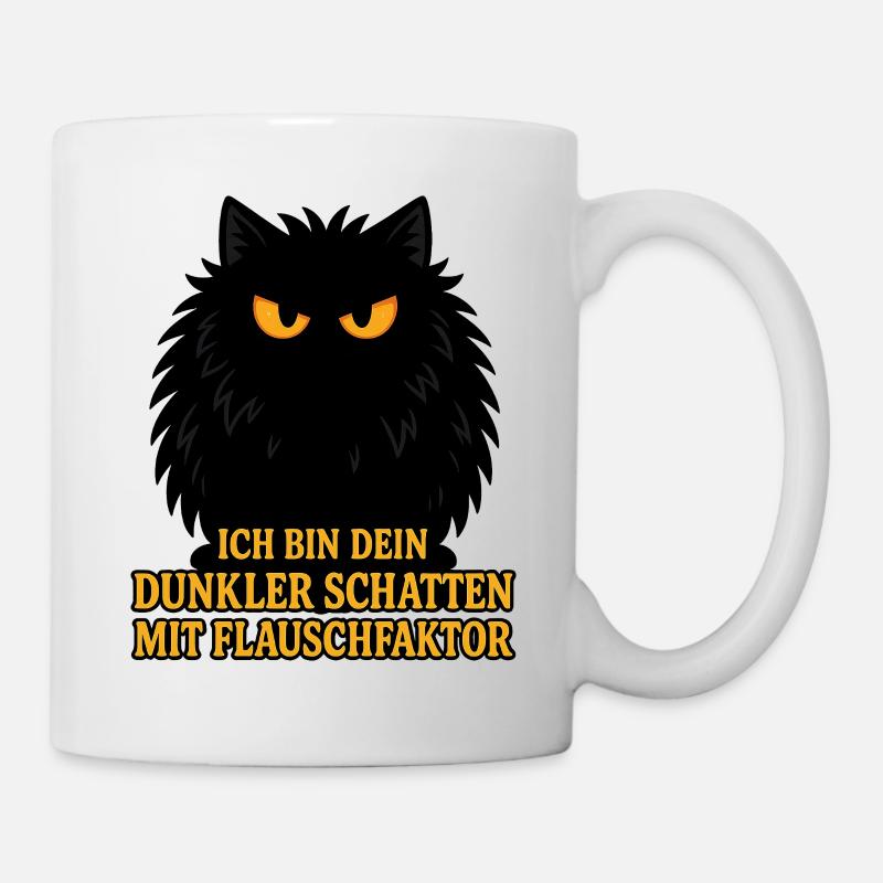 Dark shadow with fluff factor – cat - Mug - white