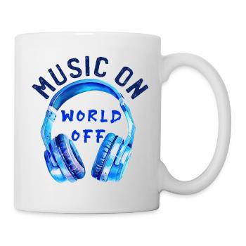 Headphones "Music on - World off" Music - Mug - white - Right