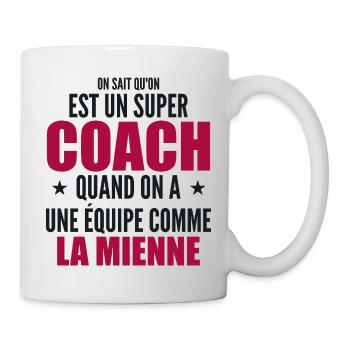 Un Super Coach Cadeau Entraîneur Sportif Humour - Mug blanc - blanc - Droite