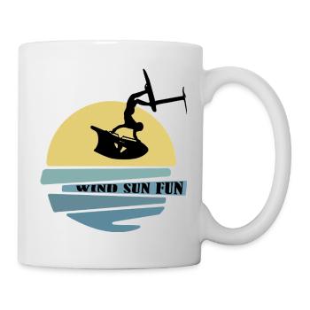 Wingfoil Sonnenuntergang - Tasse - Weiß - Rechts
