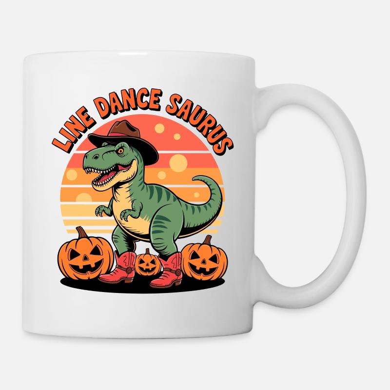 LineDance Saurus Halloween - Tasse - Weiß