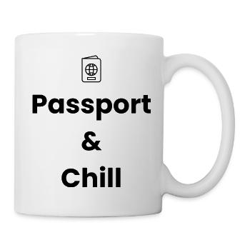Passport & Chill – Travel Shirt - Mug - white - Right