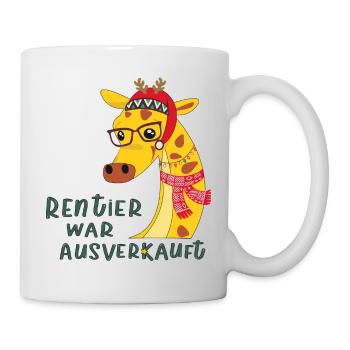 Giraffe with glasses: Reindeer - Mug - white - Right