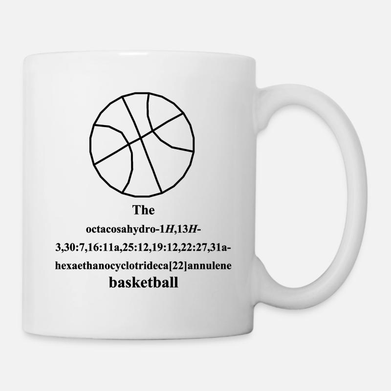 Basketball Molecule - IUPAC Nomenclature - Nerd Humor - Mug - white