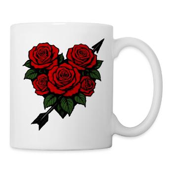 Roses heart love - Mug - white - Right